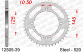 Corona AFAM 12505-39 in acciaio passo 520 YAMAHA XT 550 1982  -1983
